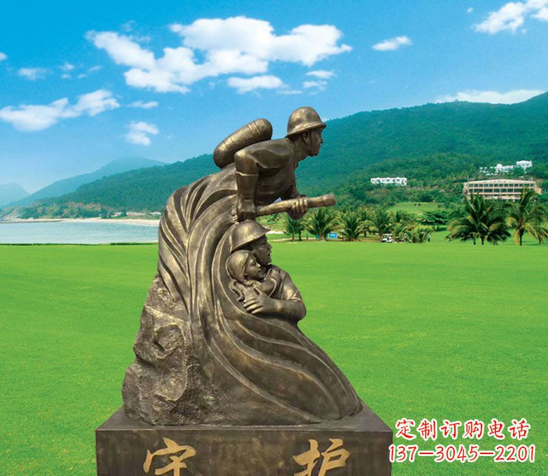 无锡弘扬消防文化的消防员雕塑