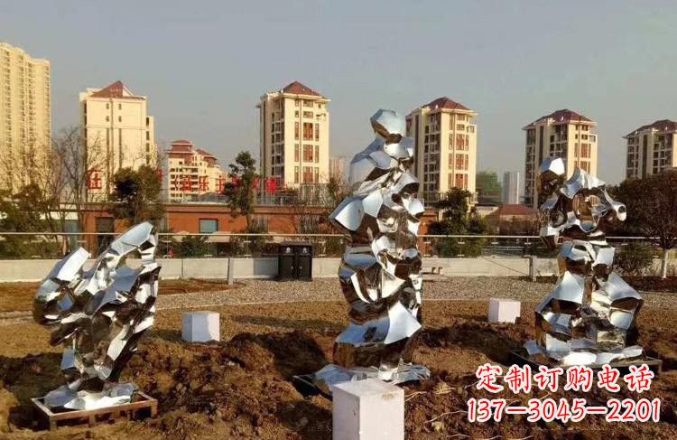 无锡定制公园小区不锈钢太湖石雕塑