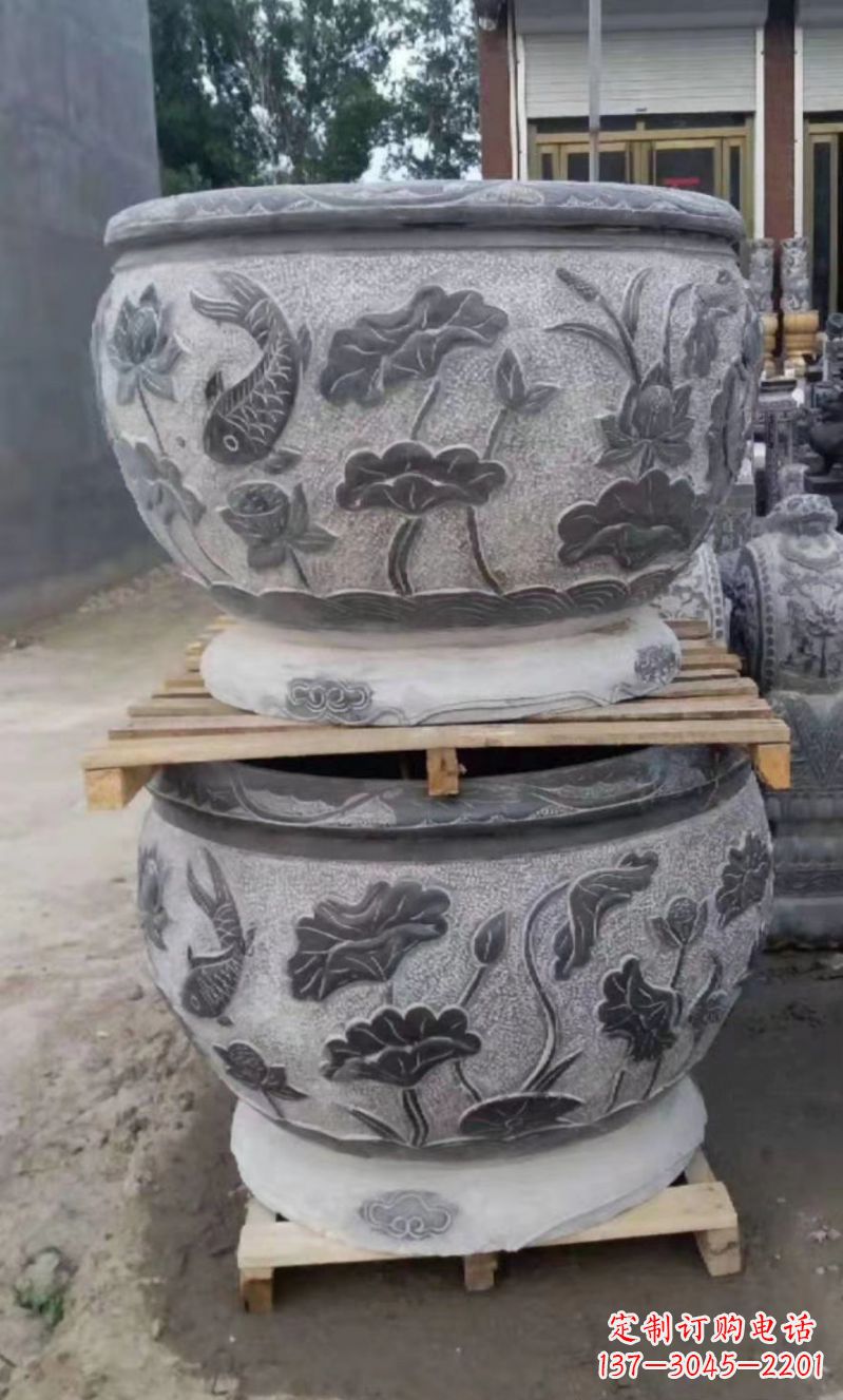 无锡精致的石头水缸雕塑,为您的公园小区增添美丽色彩