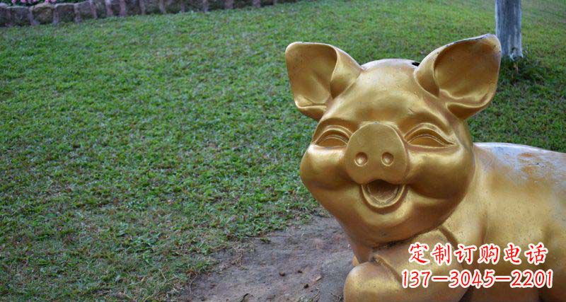 无锡公园小猪动物铜雕