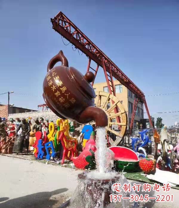 无锡玻璃钢仿真茶壶雕塑