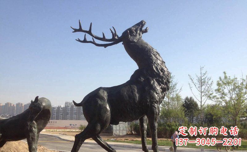 无锡驯鹿精美铜雕