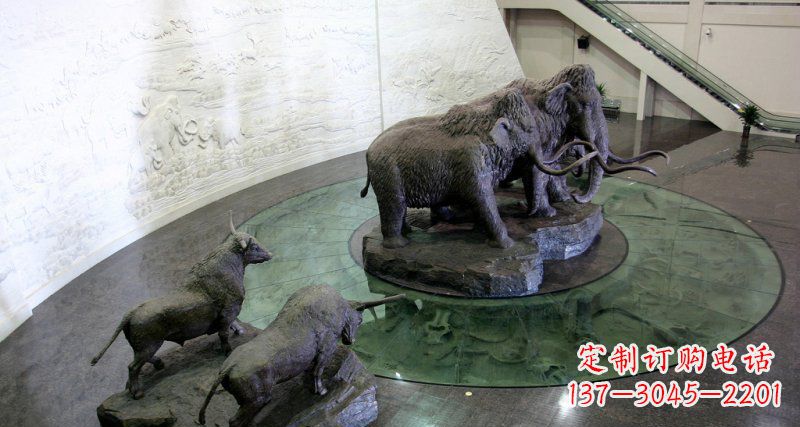 无锡领雕塑公园长毛象动物铜雕
