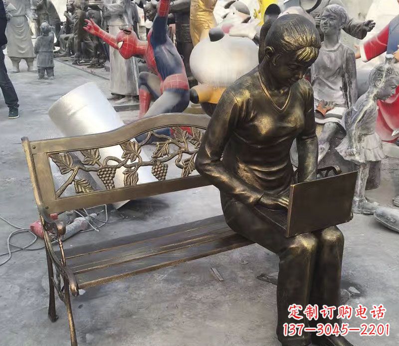 无锡中领雕塑推出优雅可爱的女孩铜雕