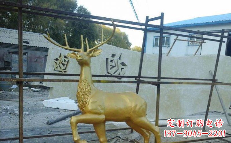 无锡公园铸铜羚羊动物铜雕