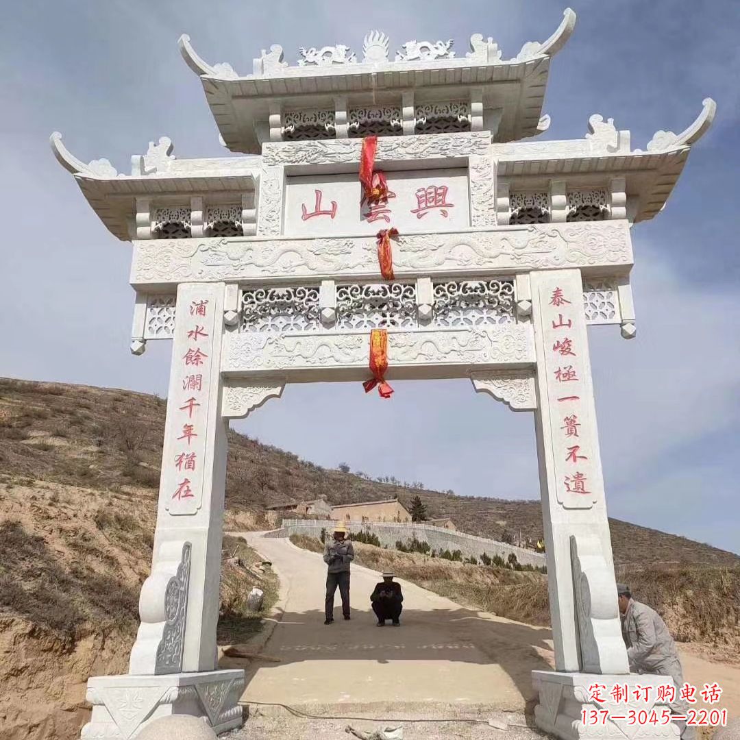 无锡传统玉石牌楼雕塑