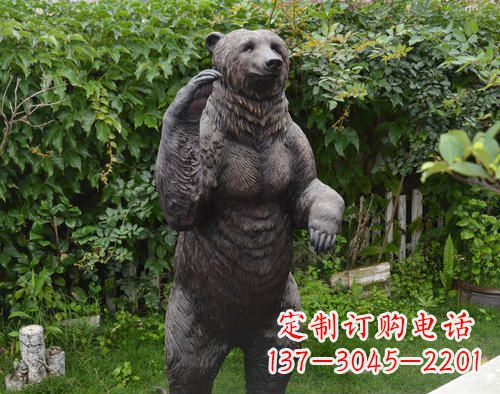无锡仿真狗熊铜雕,体现野性的自然美丽