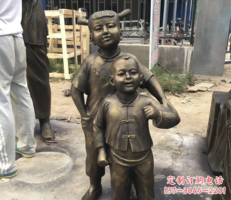 无锡中领雕塑纯手工古典儿童铜雕