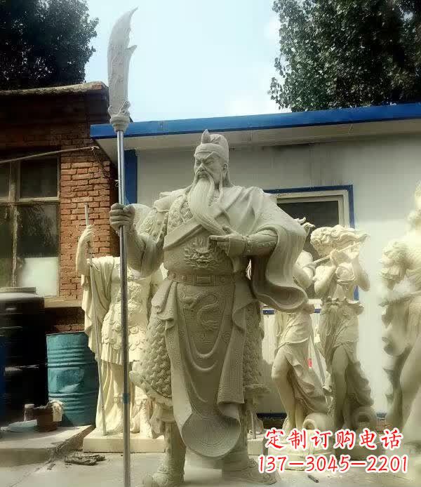 无锡中领雕塑古代关公石雕