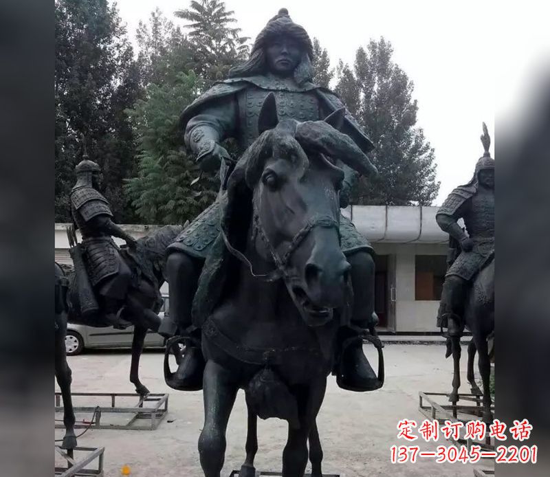 无锡英姿飒爽古代将军骑马铜雕