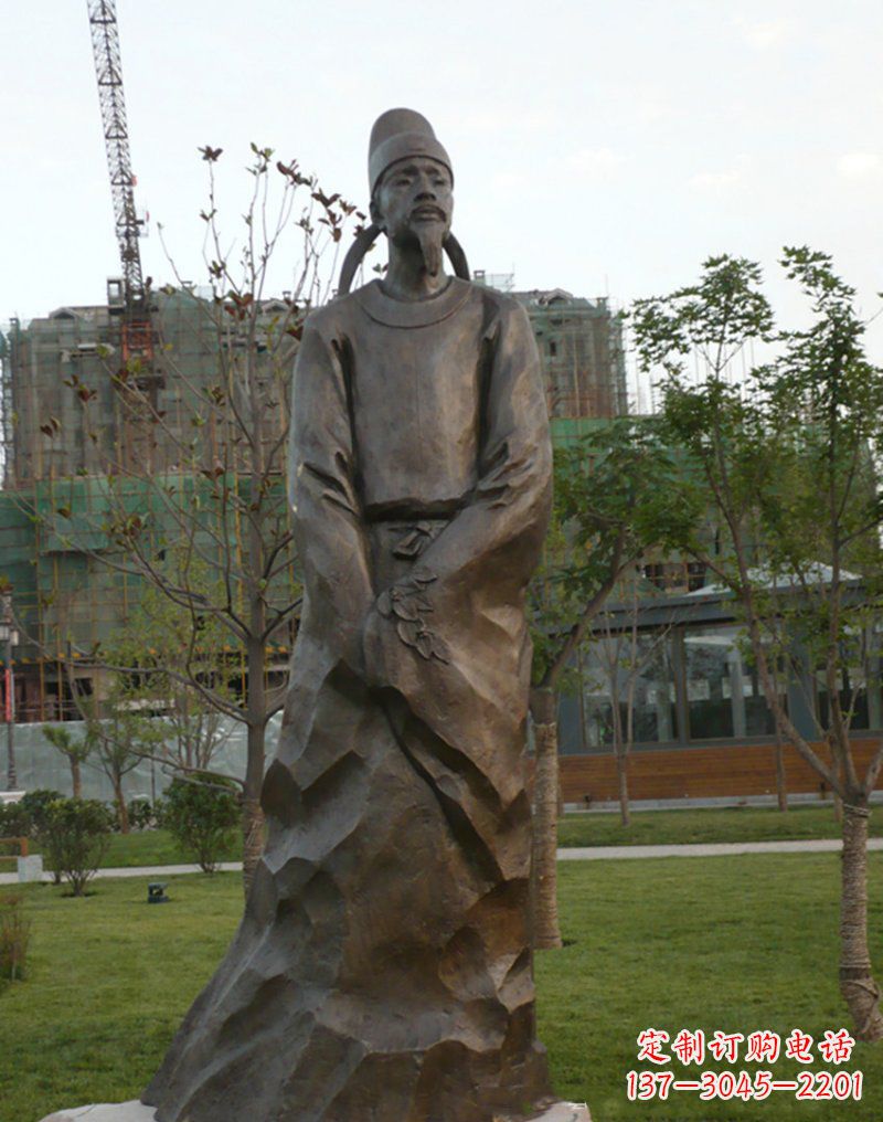 无锡古代名人李白铜雕