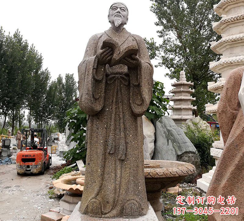 无锡中领雕塑--李时珍石雕定制