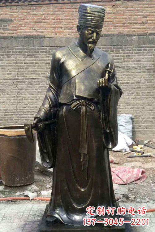 无锡中国古典名医李时珍铜雕塑