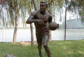 无锡公园打篮球人物铜雕塑