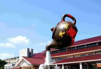 无锡传统铜质茶壶雕塑
