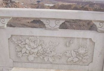 无锡牡丹花浮雕石栏板景观雕塑