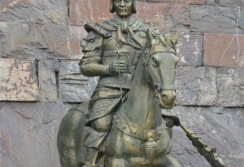 无锡公园纪念将军骑马铜雕