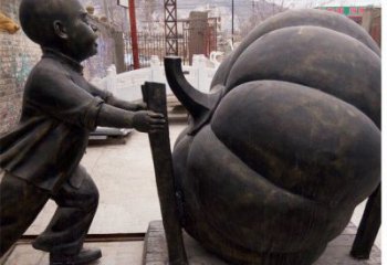 无锡精致男孩铜雕