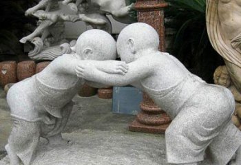 无锡可爱小孩摔跤石雕