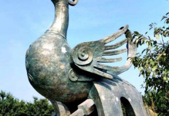 无锡公园园林朱雀铜雕景观雕塑
