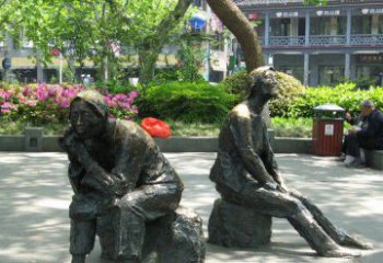 无锡充满深情的老人铜雕