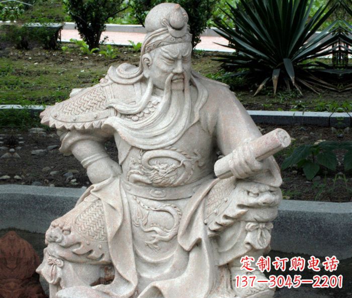 无锡中领雕塑:经典古典关公石雕