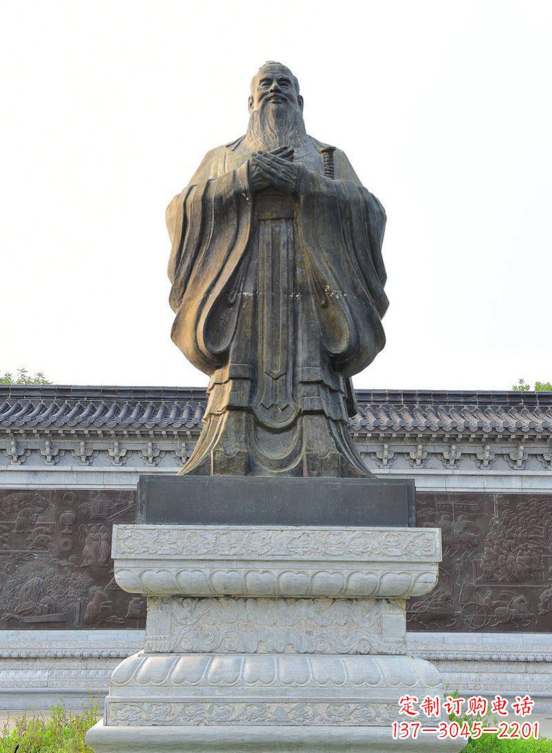 无锡古代人物孔子铜雕 (2)