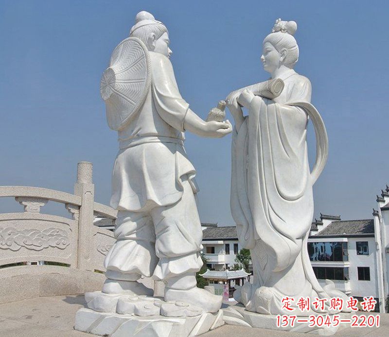 无锡唯美古典,传统牛郎织女石雕