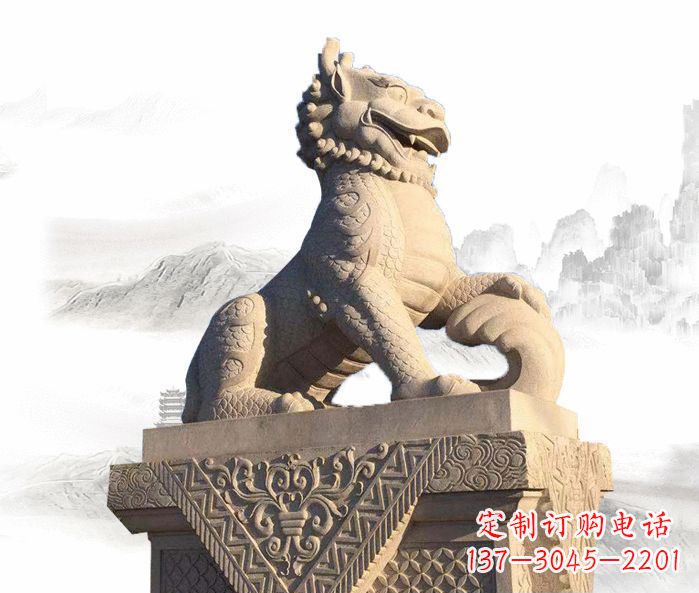 无锡精美古典大理石麒麟石雕