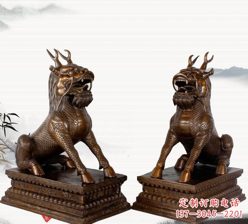 无锡古典神麒麟铜雕,馥玉臻品