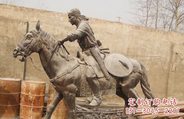 无锡古代战马铜雕塑