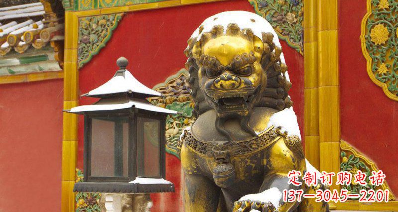无锡故宫黄铜北京狮子铜雕
