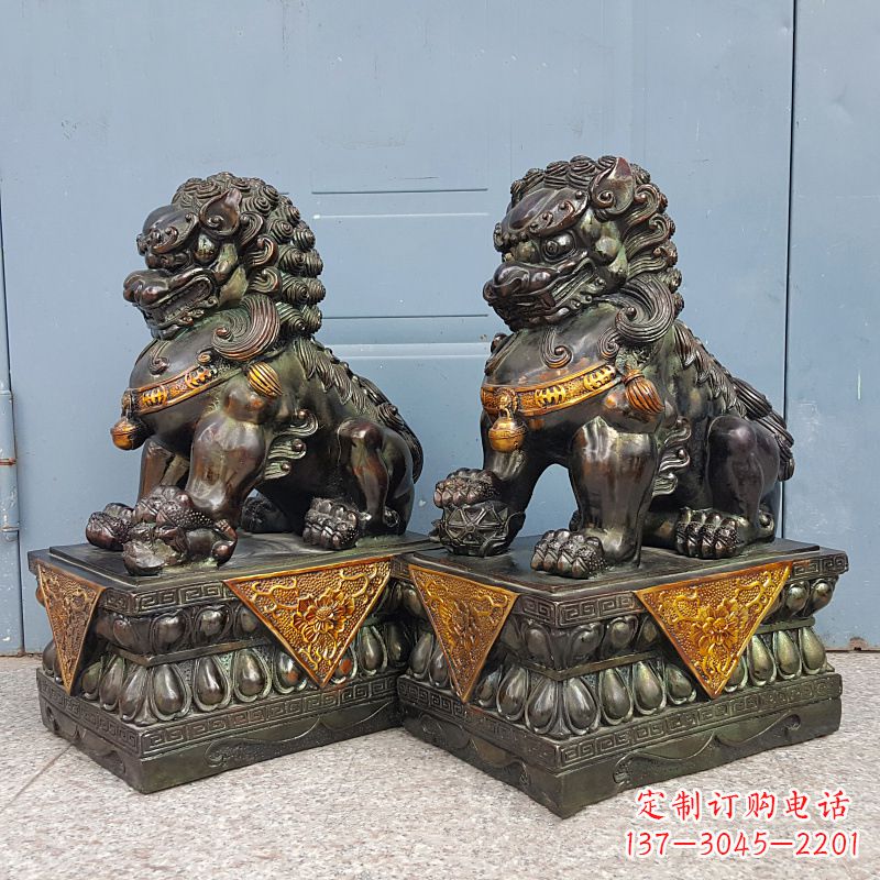 无锡中国传统工艺青铜狮子雕塑