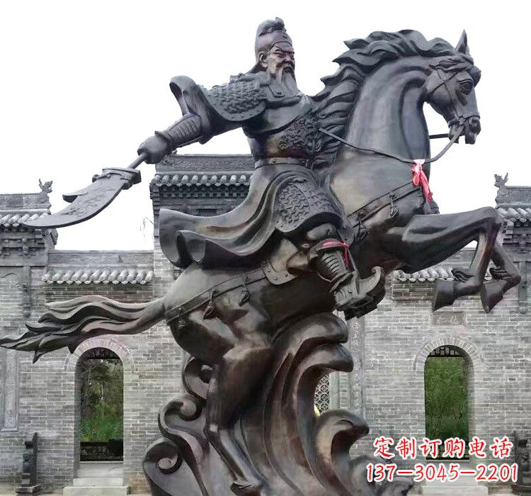 无锡精致细腻的关公骑马雕塑
