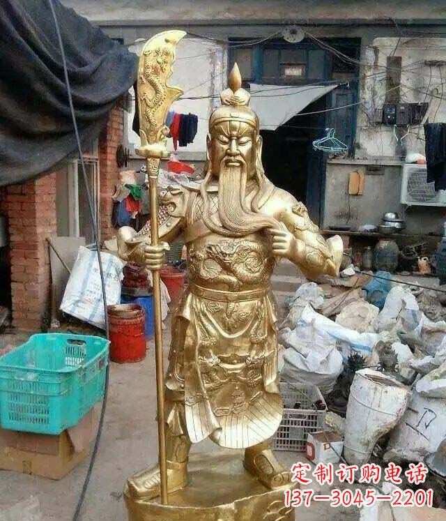 无锡关公提刀武财神铜雕 (2)