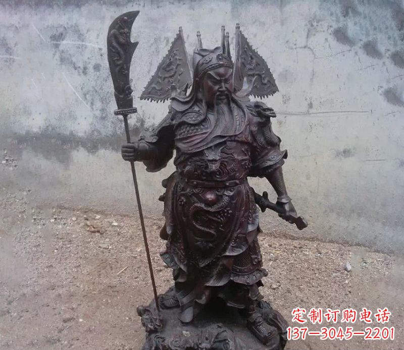 无锡来自中国神话传说的关公提刀铜雕