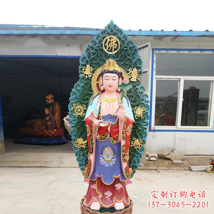 无锡艺术精致观音玻璃钢彩绘雕塑