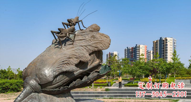 无锡精美铜雕白菜蚂蚱景观装饰物