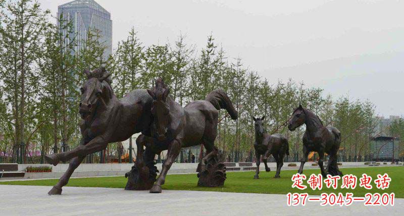 无锡广场奔马动物铜雕