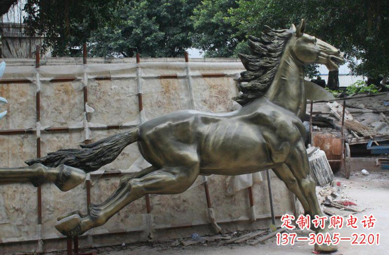 无锡广场奔马动物铜雕 (2)