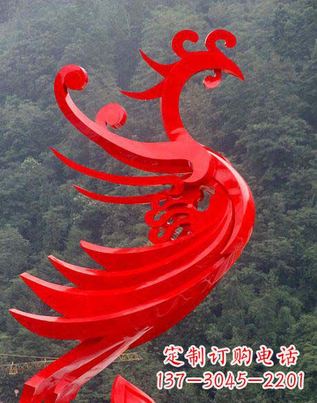 无锡广场不锈钢彩色凤凰雕塑