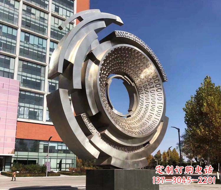 无锡广场不锈钢齿轮雕塑1