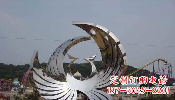 无锡广场不锈钢抽象凤凰雕塑 (2)