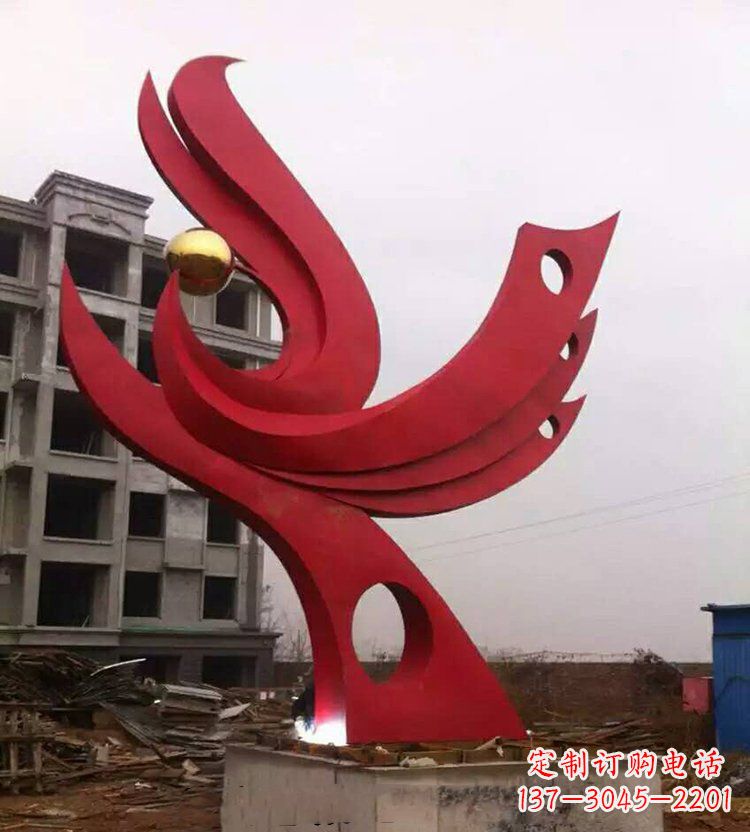 无锡全新抽象凤凰不锈钢雕塑