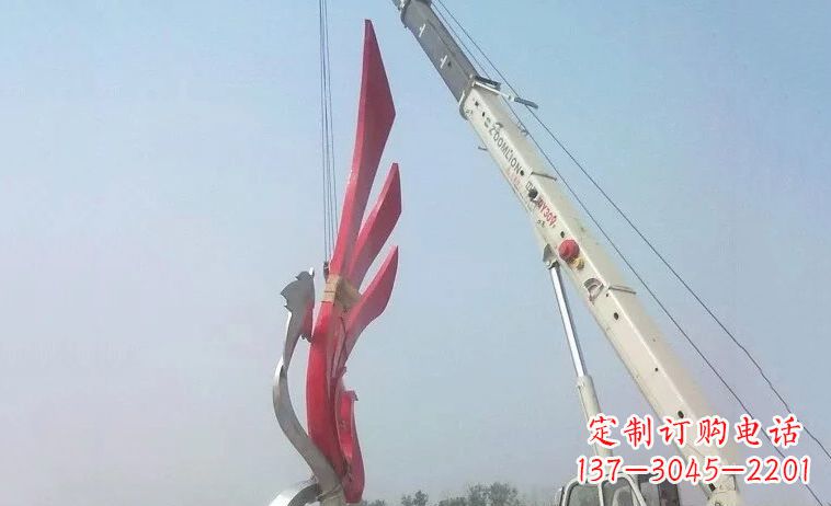 无锡广场不锈钢抽象凤凰雕塑_2 (2)