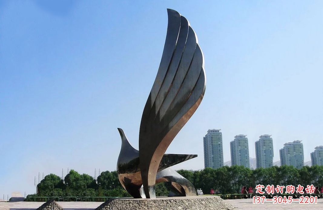 无锡中领雕塑:不锈钢抽象鸽子雕塑