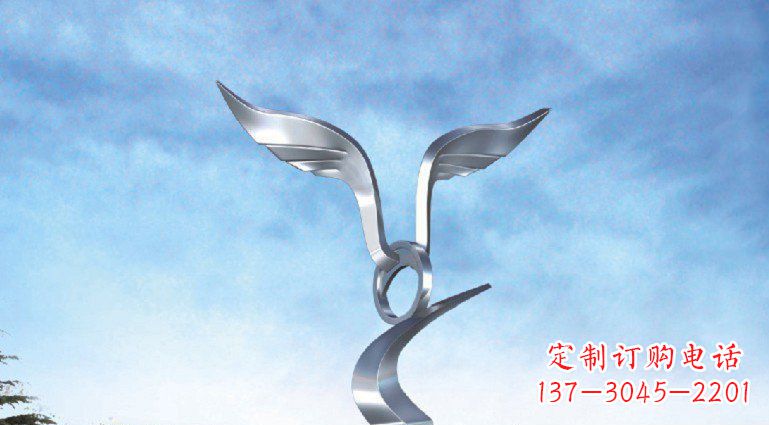 无锡广场不锈钢抽象海鸥雕塑