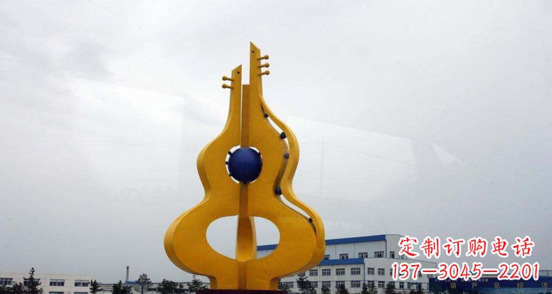 无锡中领雕塑:葫芦琵琶不锈钢雕塑