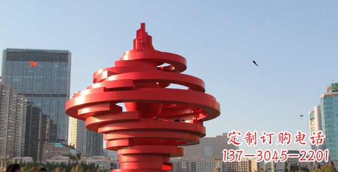无锡不锈钢抽象火炬雕塑,展现活力与坚强