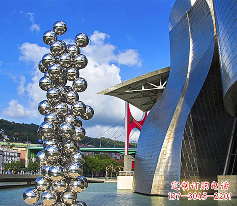 无锡广场不锈钢抽象龙柱雕塑
